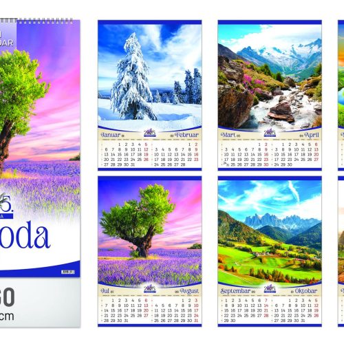 Zidni kalendar poslovni PRIRODA 2025
