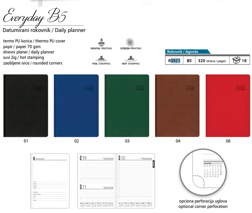 Rokovnik Notes B5 datumirani 2026 EVERYDAY Lastva - Slika 2
