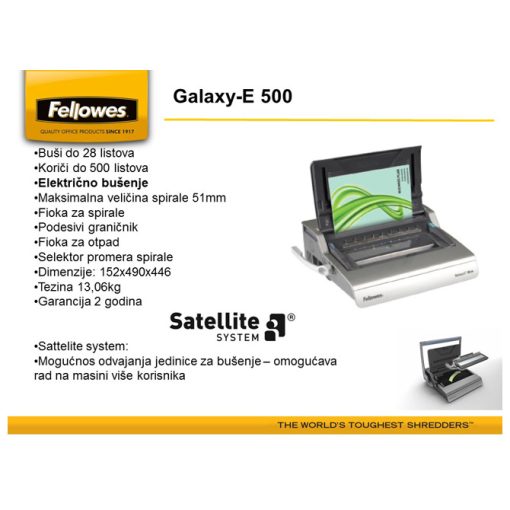 Mašina za spiralno koričenje električna Galaxy-E Fellowes 5622101 - Image 2