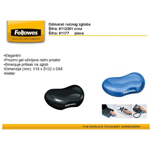 Odmarač ručnog zgloba gel Fellowes 91177 plavi - Image 2