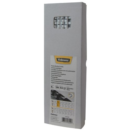 Spirala plastična fi- 8mm (21-40 listova) pk100 Fellowes 5345406 bela