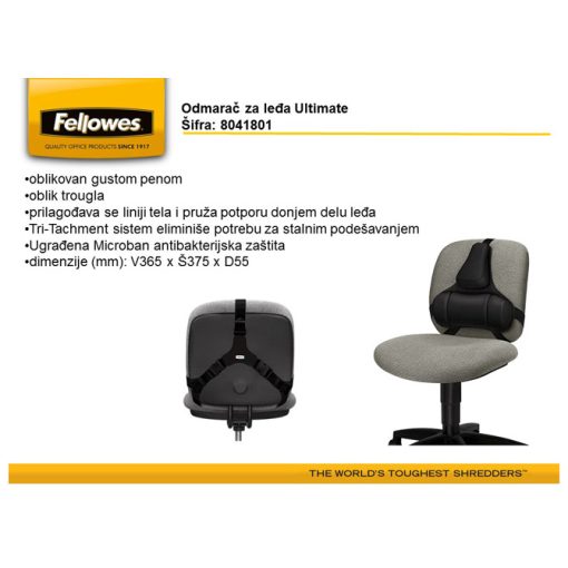 Odmarač za leđa Ultimate Fellowes 8041801 crni - Image 3