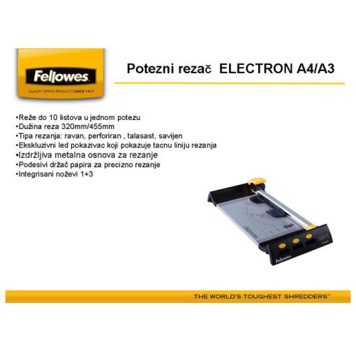 Rezač stoni za papir A4 4u1 Electron Fellowes 5410401 - Image 2