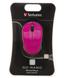 Miš usb 3tipke bežični laserski GO Nano Verbatim 49043 roze blister