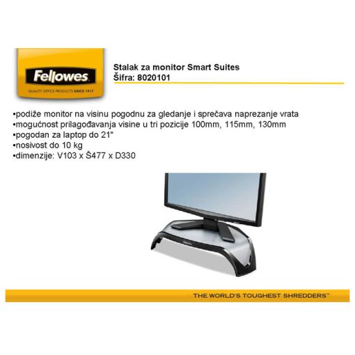Stalak za monitor Smart Suites Fellowes 8020101 crno-srebrna - Image 2