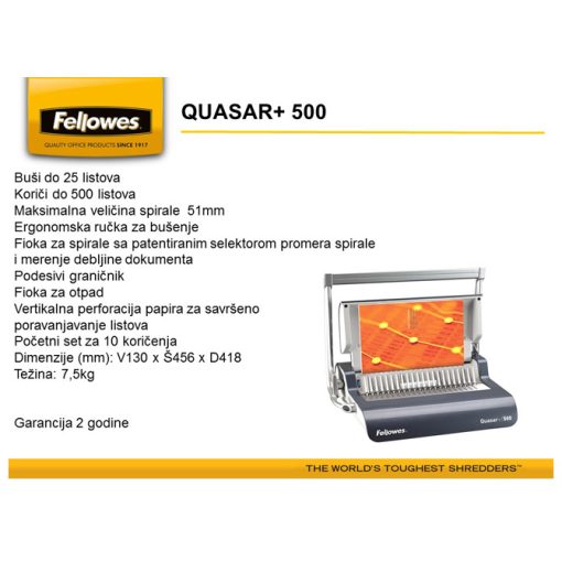 Mašina za spiralno koričenje Quasar+ Fellowes 5627701 - Image 3