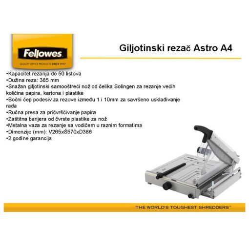 Rezač stoni za papir (giljotina) A4 Astro Fellowes 5415001 - Image 3