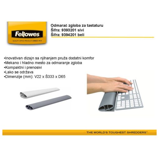 Odmarač za ruke uz tastaturu I-Spire Fellowes 9393201 siva - Image 4