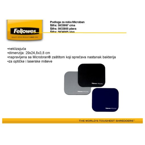 Podloga za miša Microban Fellowes 5933907 crna - Image 2