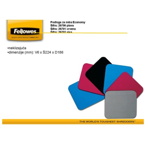 Podloga za miša Economy Fellowes 29701 crvena - Image 2
