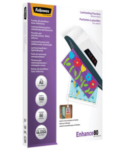 Folija za plastificiranje  80my A3 sjajna samolepljiva pk100 Fellowes 5302302