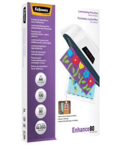 Folija za plastificiranje  80my A4 sjajna samolepljiva pk100  Fellowes 5302202