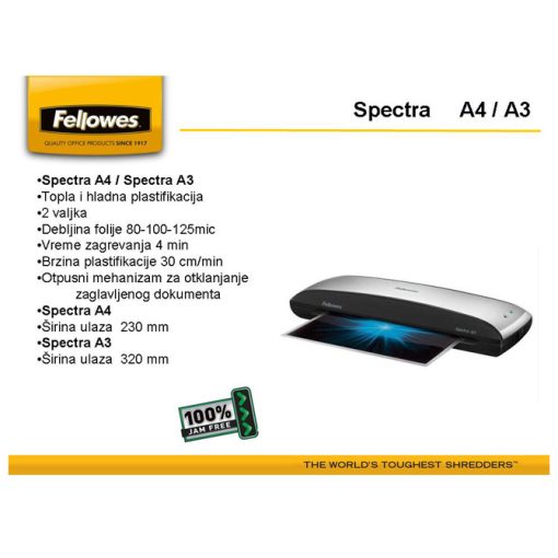 Plastifikator A4 (2valjka) Spectra Fellowes 5737801 - Image 4