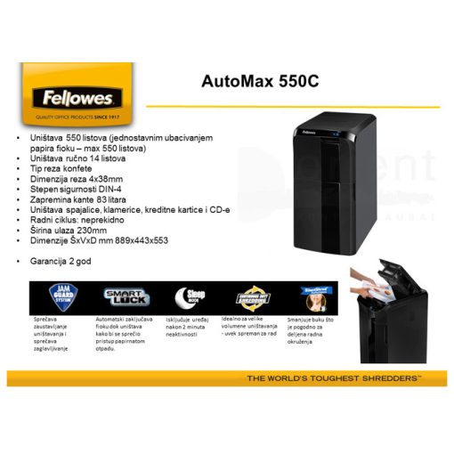 Uništivač dokumentacije AutoMax (konfete) 550C Fellowes 4963101 - Image 4