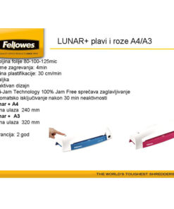 Alternative view of Plastifikator A3 (2valjka) Lunar+ Fellowes 5742701 plavi