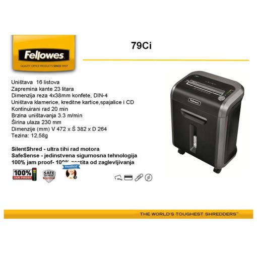 Uništivač dokumentacije (konfete) 79Ci Fellowes 4679004 - Image 2