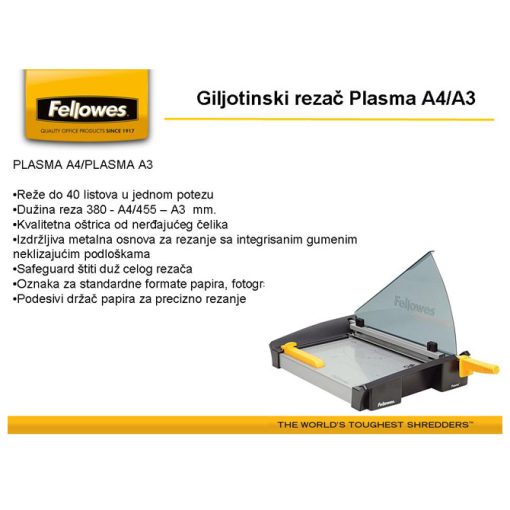 Rezač stoni za papir (giljotina) A4 Plasma Fellowes 5411001 - Image 2