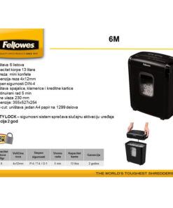 Alternative view of Uništivač dokumentacije (mini) 6M Fellowes 4631101