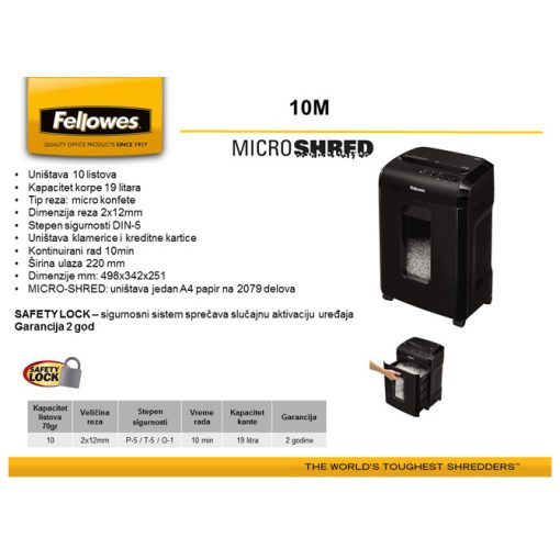 Uništivač dokumentacije (mikro) 10M Fellowes 4630701 - Image 2