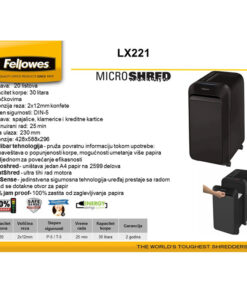 Alternative view of Uništivač dokumentacije (mikro) LX221 Fellowes 5050401 crni