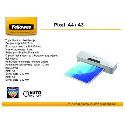 Plastifikator A3 (2valjka) Pixel Fellowes 5601601 - Image 2