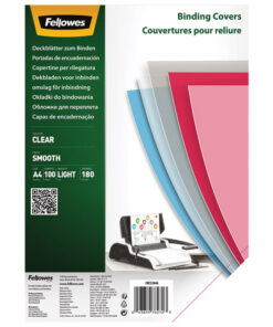 Korice za spiralno koričenje PET 180my pvc A4 pk100 Fellowes 5384601 providne