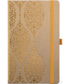 Notes 13x21cm linije 192strane s gumicom Oriental Charme Gold Arabesque FSC Castelli 0QO4LO-A90