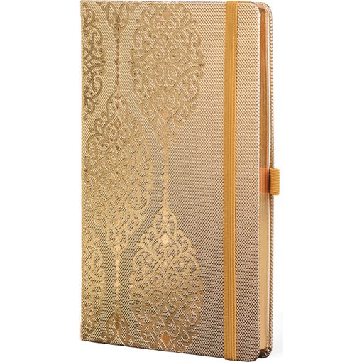 Notes 13x21cm linije 192strane s gumicom Oriental Charme Gold Arabesque FSC Castelli 0QO4LO-A90 - Image 2