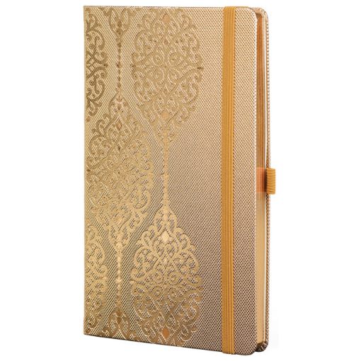 Notes 19x25cm linije 192strane s gumicom Oriental Charme Gold Arabesque FSC Castelli 0QO7LO-A90 - Image 2