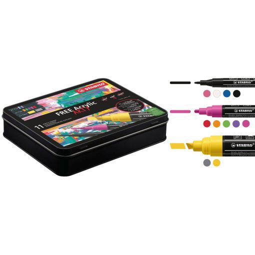 SET Markera na vodenoj bazi FREE MIX Tips Color Acrylic Marker 1/11, STABILO - Image 3