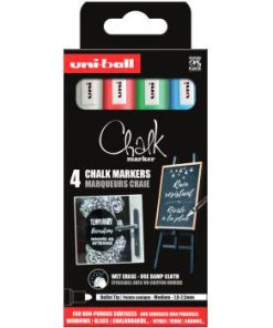 Set 4 Markera tečna kreda 1/4 Mix boje 72755, UNI CHALK