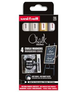 Set 4 Markera tečna kreda 1/4 Mix boje 72757, UNI CHALK