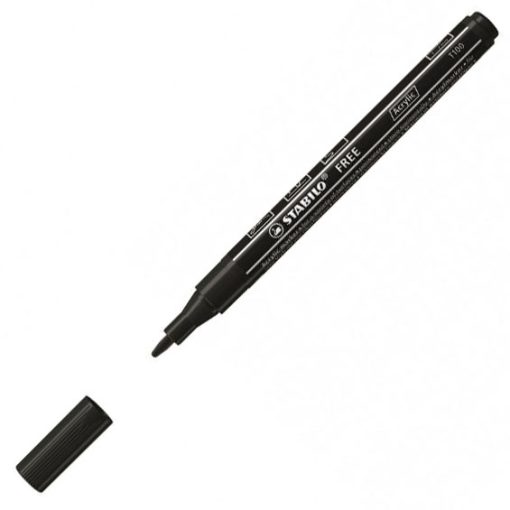 Marker na vodenoj bazi 1-2mm T100 CRNI, STABILO FREE