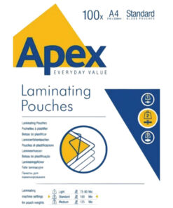 Folija za plastificiranje 100my A4 sjajna pk100 Apex Fellowes 6003301