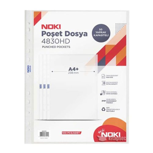 Fascikla U A4+ 60my Crystal Maxi size 238x300mm, Noki