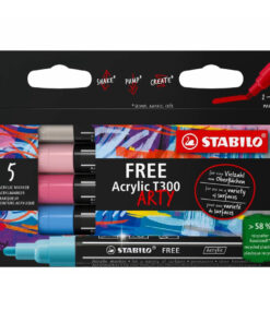 SET Markera na vodenoj bazi FREE Acrylic Marker T300 Candy 1/5, STABILO
