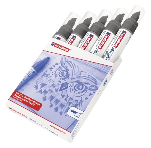 Akrilni marker E-5000 broad 5-10mm kosi vrh antracit Edding - Image 4