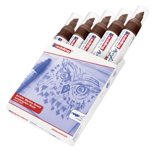 Akrilni marker E-5000 broad 5-10mm kosi vrh tamno braon Edding - Image 4