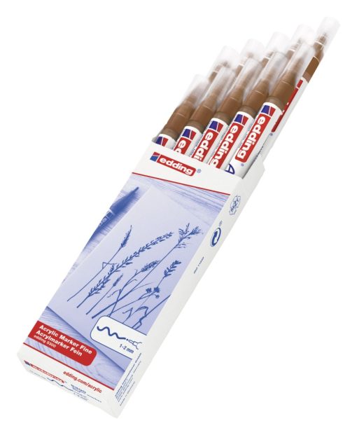 Akrilni marker E-5300 fine 1-2mm obli vrh braon Edding - Image 4