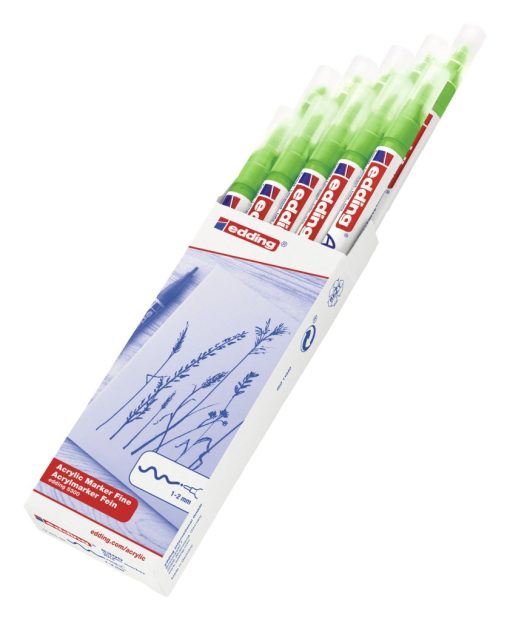 Akrilni marker E-5300 fine 1-2mm obli vrh limun zelena Edding - Image 4