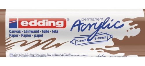 Akrilni marker E-5400 double-liner sa dva vrha braon Edding