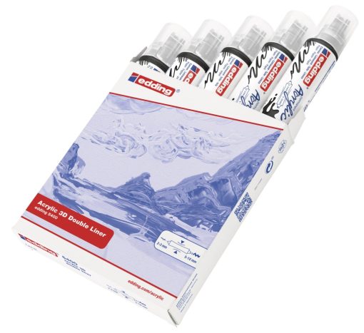 Akrilni marker E-5400 double-liner sa dva vrha crna Edding - Image 4