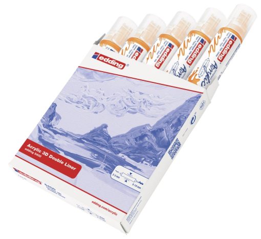 Akrilni marker E-5400 double-liner sa dva vrha jarko žuta Edding - Image 4