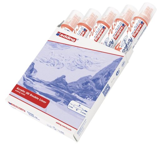 Akrilni marker E-5400 double-liner sa dva vrha neon narandžasta Edding - Image 4