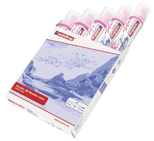 Akrilni marker E-5400 double-liner sa dva vrha neon roze Edding - Image 4