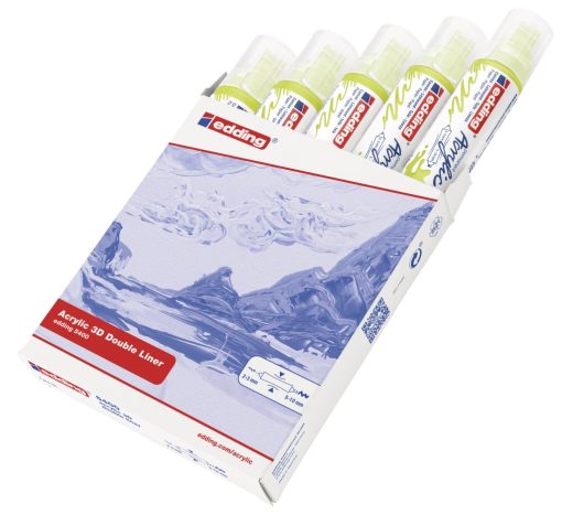 Akrilni marker E-5400 double-liner sa dva vrha neon žuta Edding - Image 4