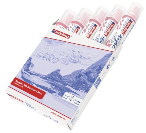 Akrilni marker E-5400 double-liner sa dva vrha nežno roze Edding - Image 4