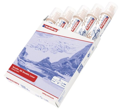 Akrilni marker E-5400 double-liner sa dva vrha oker Edding - Image 4