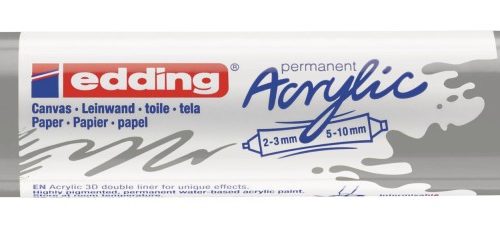 Akrilni marker E-5400 double-liner sa dva vrha srebrna Edding