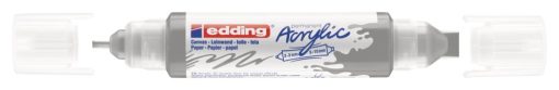 Akrilni marker E-5400 double-liner sa dva vrha srebrna Edding - Image 2
